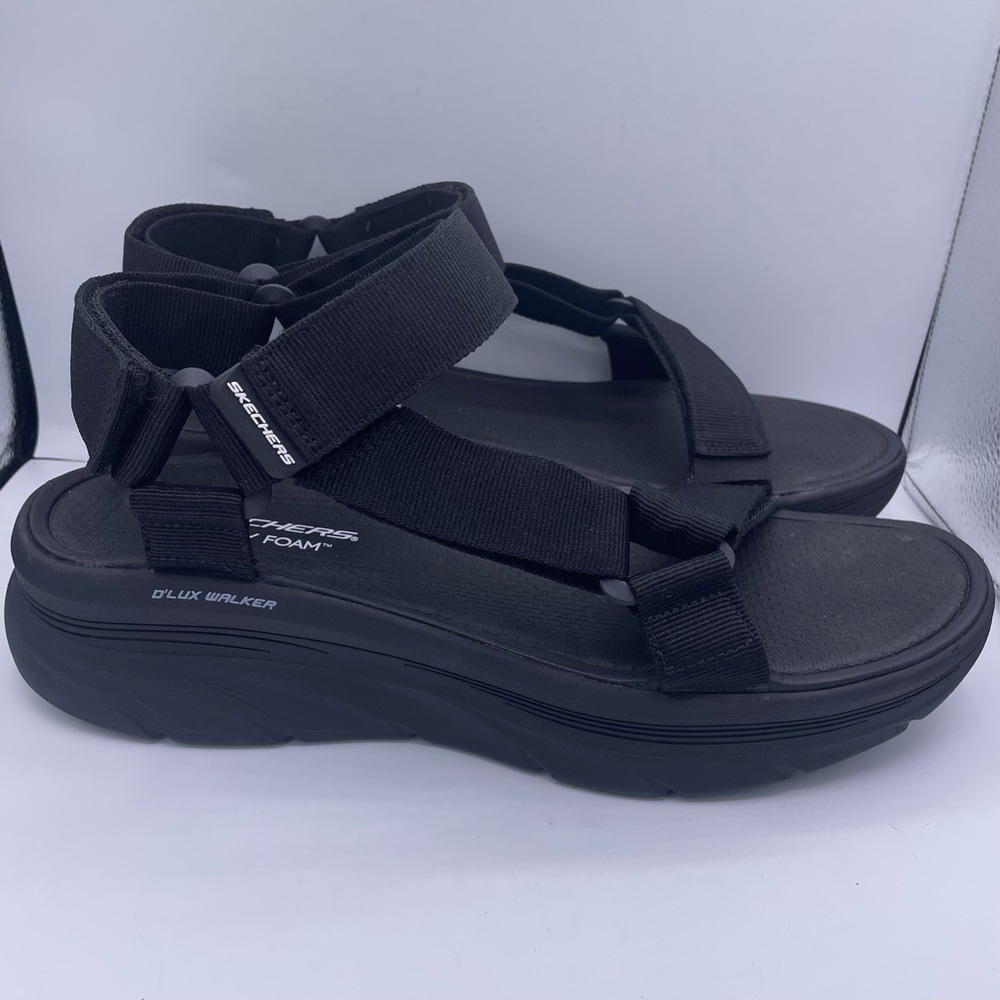 SKECHERS mens sport d’lux walker black sandals Size 12 - Picture 5 of 10